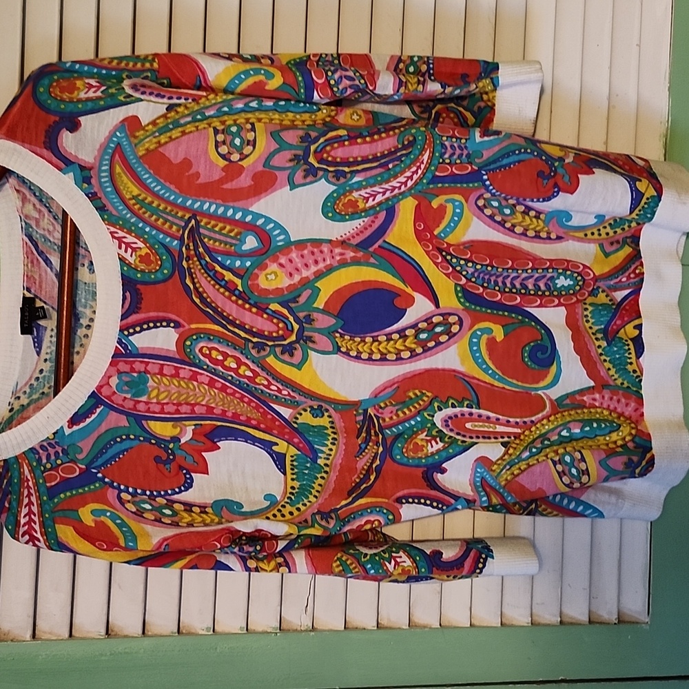 Talbots Multicolor Knit Sweaterwith Slits On The Side- Light Weight